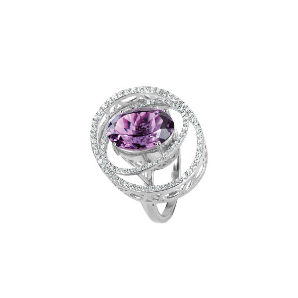 Jacques Lemans SE-R159B54 Damen Ring Gr. 54 Sterlingsilber  mit Amethyst